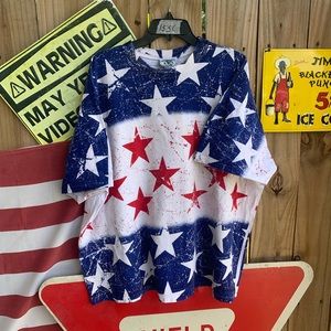 Vintage 90s American Flag All over print T-shirt Size 3XL
